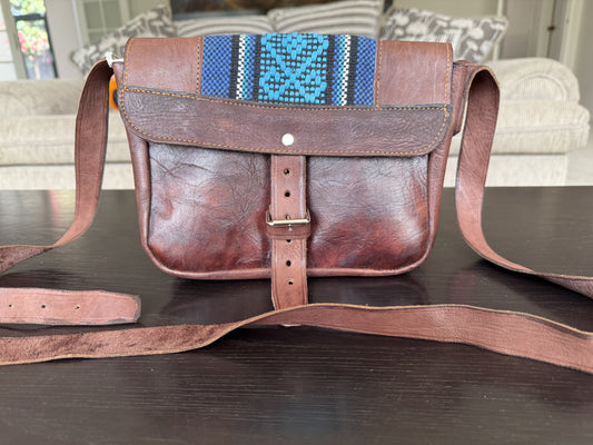 Blue leather bag