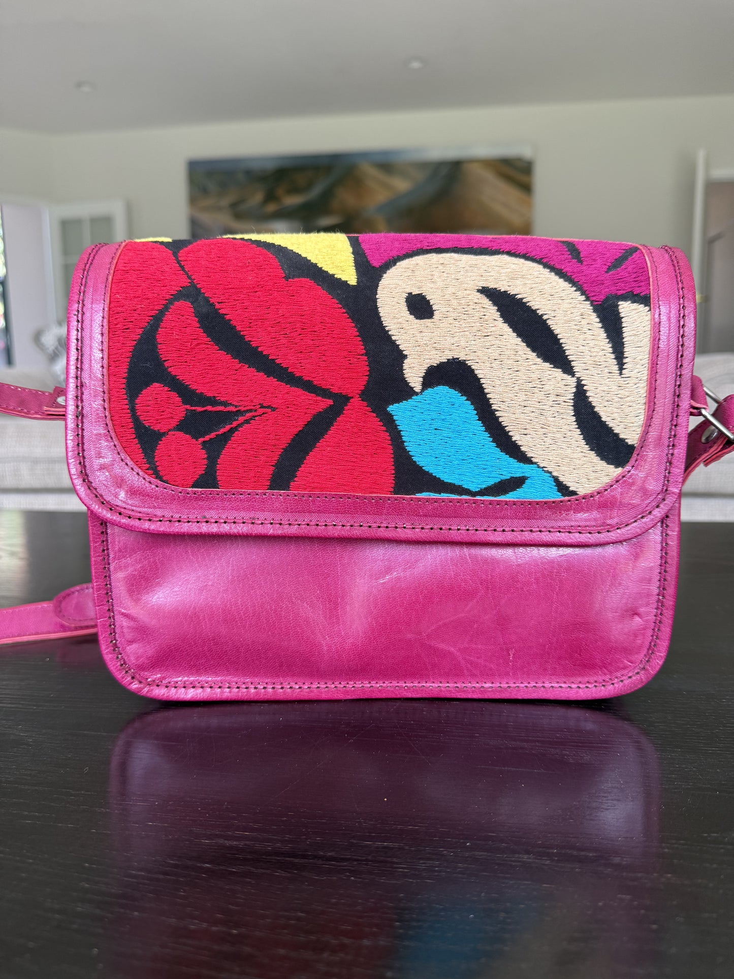 Fuchsia Leather bag