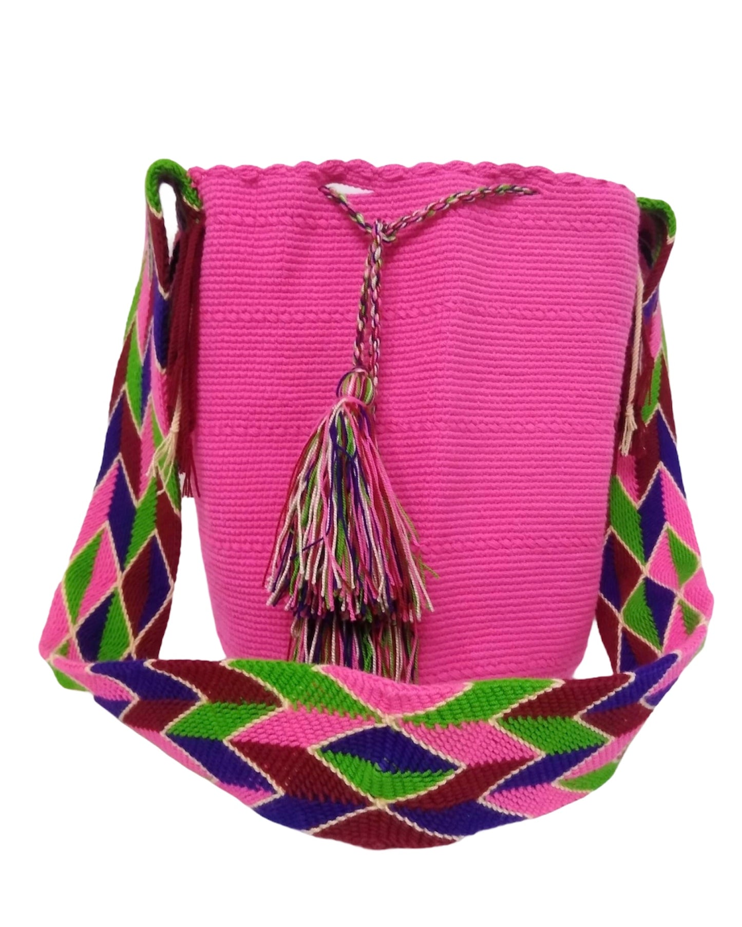 Wayuu Unicolor Bag - Electric Pink